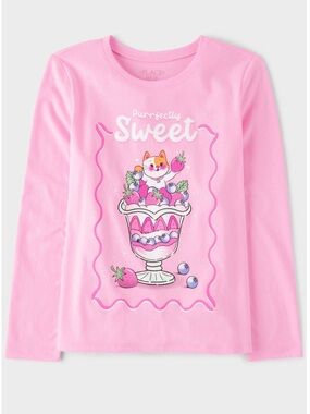 The Children’s Place Pink "Purr-fectly Sweet" Graphic Long-Sleeve Tee | NWT!